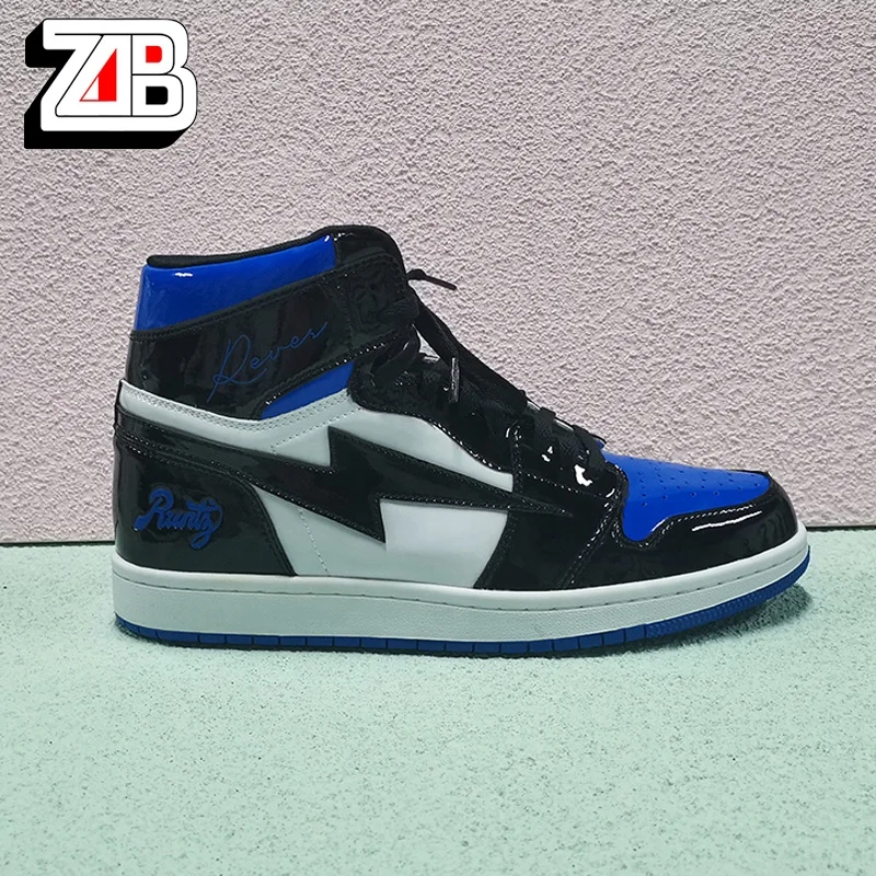 

Wholesale Custom Leather Material Rubber Bottom High-top Basketball Shoes
