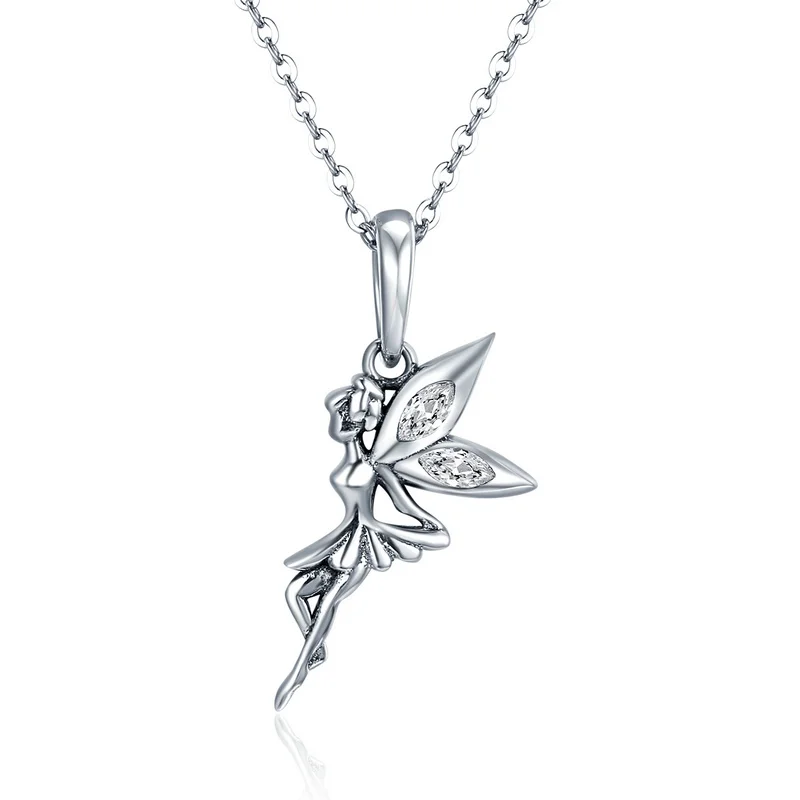 

Factory Sale Women 925 Sterling Silver Flower Fairy Dangle Chain Necklaces Supplier