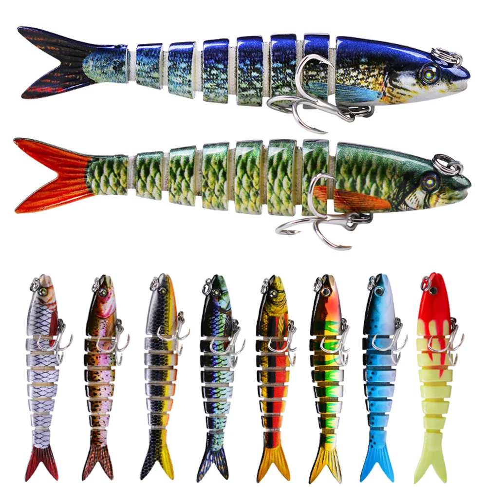 

9cm 7g Small Sinking Wobblers Fishing Lures Jointed Crankbait Swimbait 8 Segment Hard Artificial Bait For Fishing Tackle Lures, Follow picture
