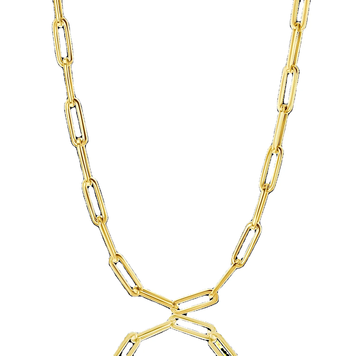 SC Rinntin Jewelry Shop Women Paper Clip Gold 925 Sterling Silver Paperclip Chain Necklace