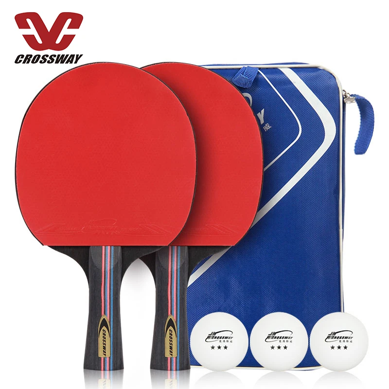 

Customized high quality 2 pack 3 Star table tennis rackets professional pingpong racket, Red+black