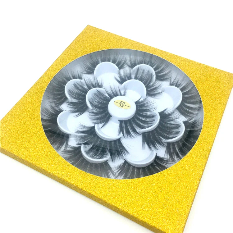 

Unique 7 pairs flower tray soft 6d faux lash best 25mm mink eyelash vendor