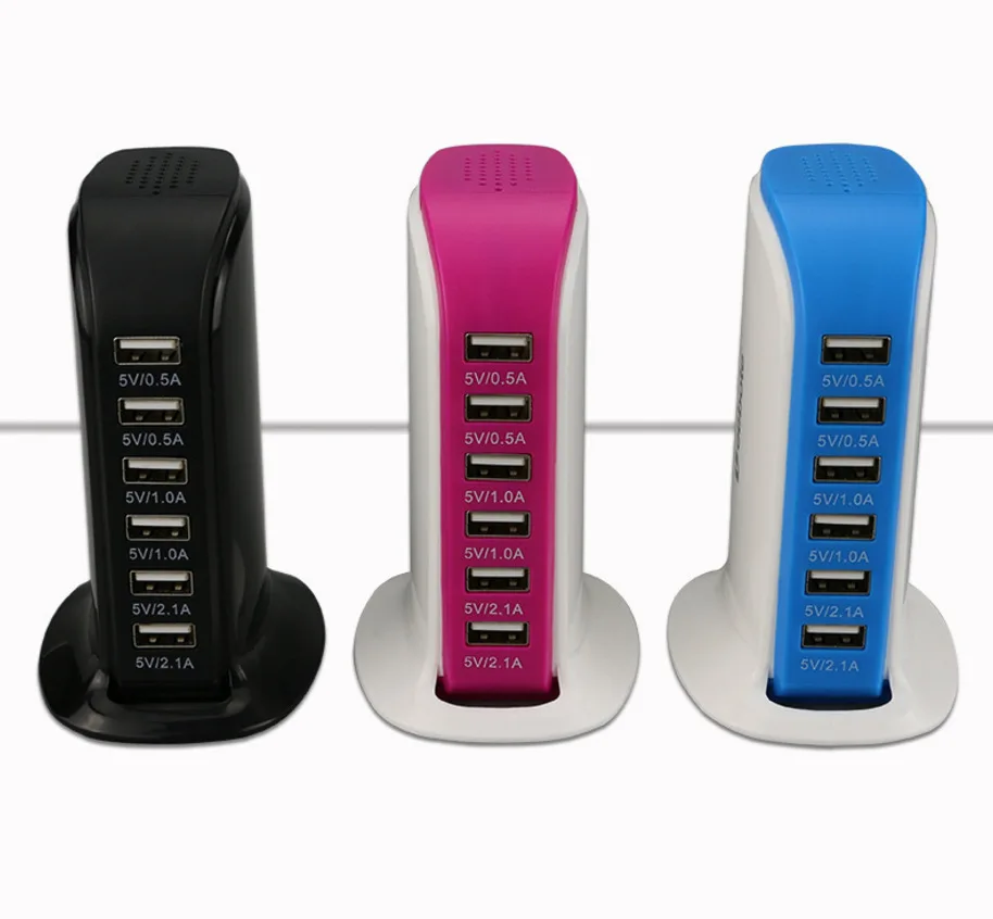 

Convenient And Fast Six Ports Multi Mobile Phone Charger Head Usb Charging Adapter, Picture shows