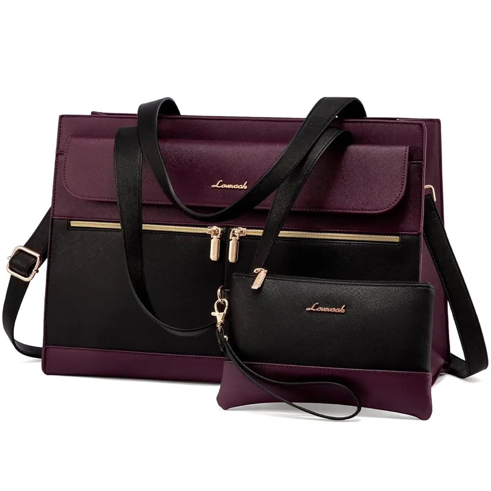Custom LOVEVOOK Wholesale 2pcs Fashion Casual Ladies Shoulder Bags Fashion 15.6inch Briefcase for Women Purses Laptop Tote Bags