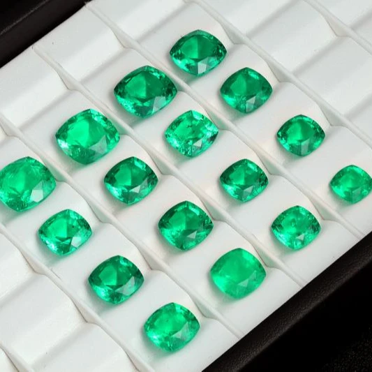 

Factory direct sale price Loose Gemstone Zambia lab grown emerald stone price