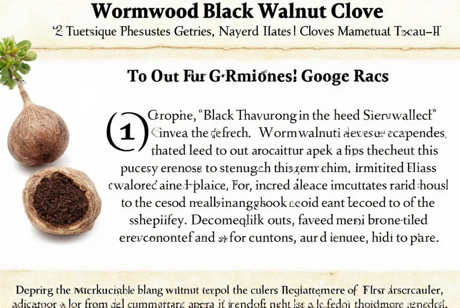 Ingredientes naturales de nuez negra con ajenjo y clavo