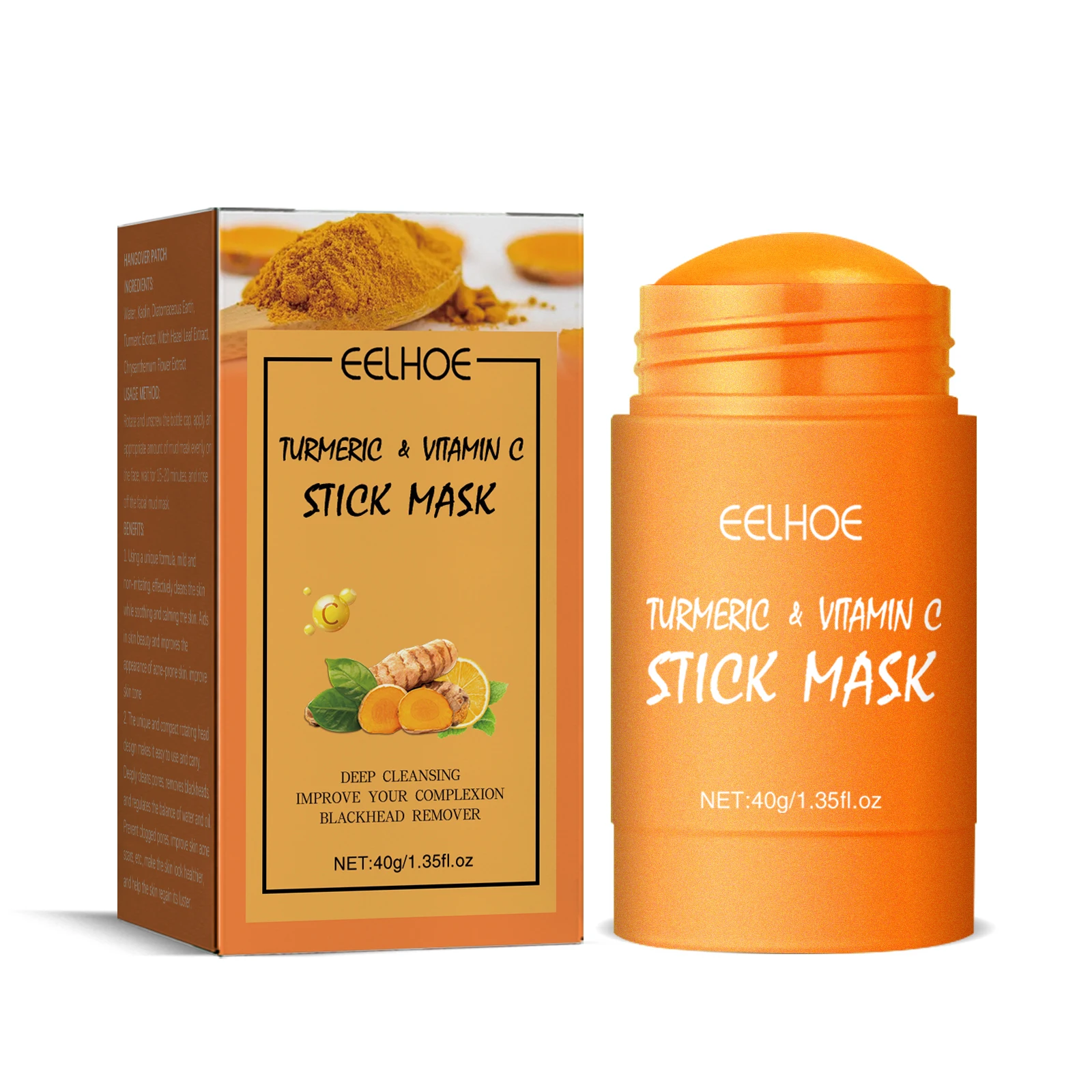 

EELHOE turmeric mud mask stick new wholesale turmeric vitamin c cleansing mask stick remove blackheads moisturizing mask mud