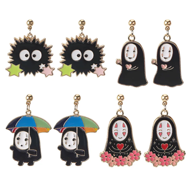 

Japanese And Korean Cartoon Anime Spirited Away Ghost Earrings, Picture