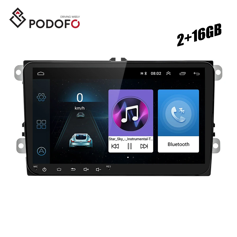

Podofo 9" 2+16G Android 9.1 Car Radio Video Stereo GPS Wifi BT For VW/Volkswagen/Skoda/Octavia/Golf/Touran/Passat/Jetta