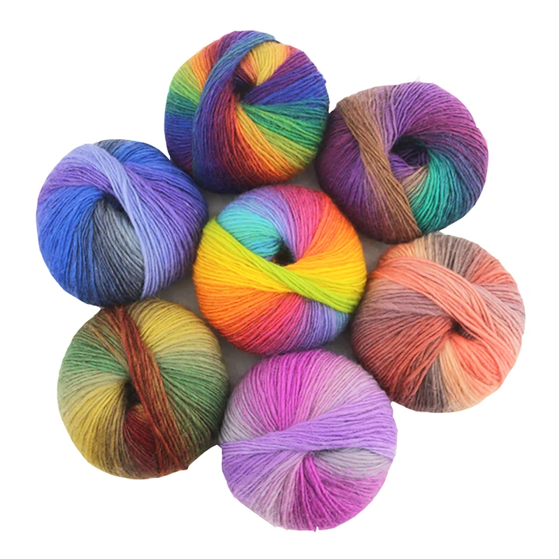 

Buy Charmkey Dyed New Zealand Rainbow Yarn Ball Sheep Knitting 100% Wool Yarns Wholesale