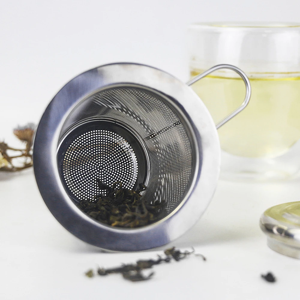 

Amazon Hot Selling Stainless Steel Silver Color Leaf Tea Infuser Strainer With Lid, Sliver