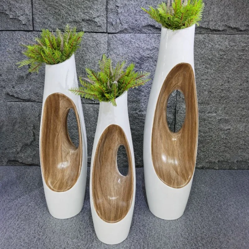 

New Design Modern Style Floor Fiberglass Flower Pots Decoration Home Garden Hotel Engineering For Indoor Outdoor Planters, Customized color