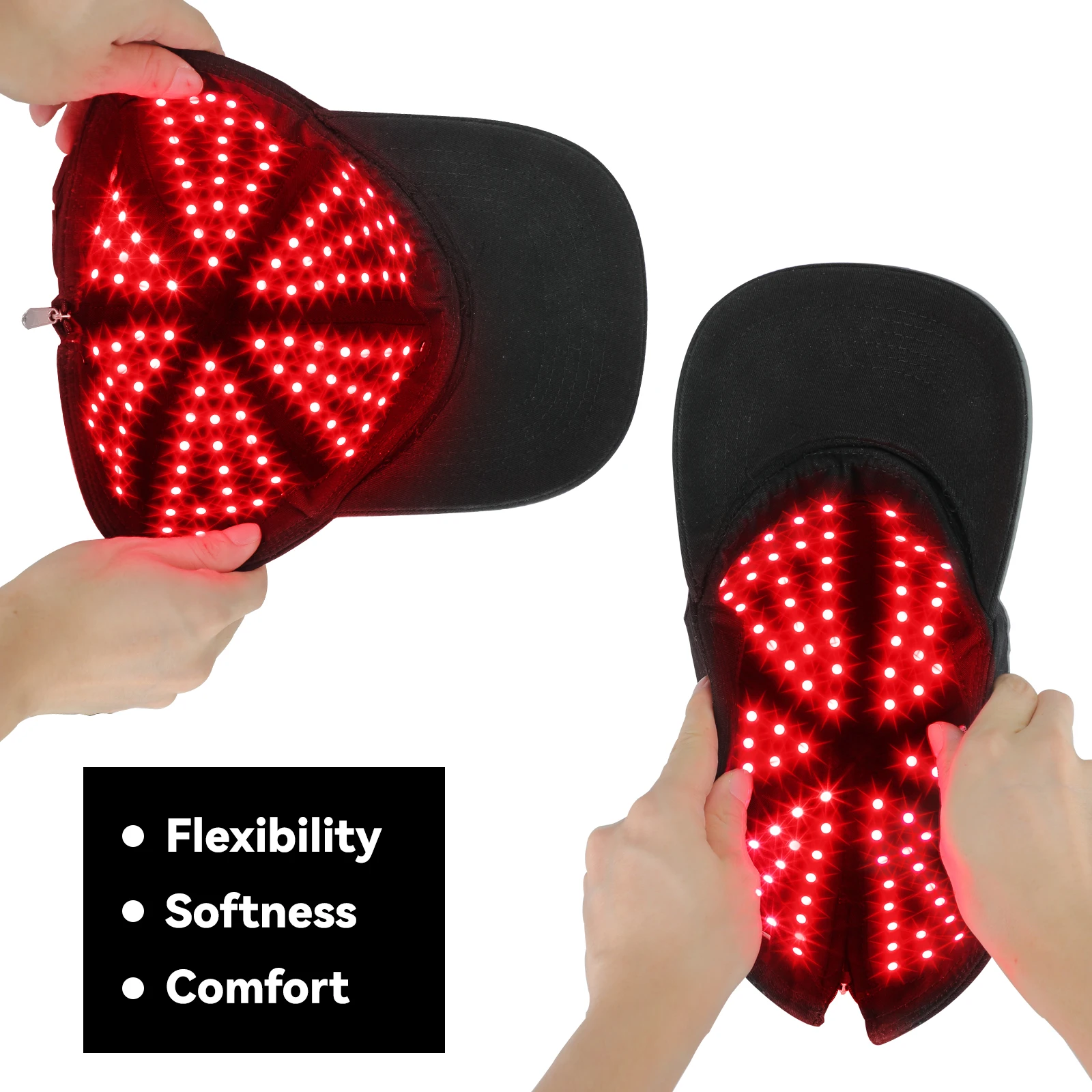 

Kinreen red light therapy for hair regrowth cap headache 630nm 850nm 940nm near infrared red light therapy, Black