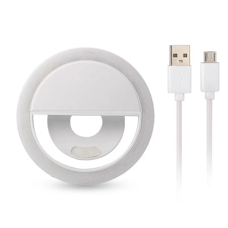 

3" Mini Clip On Led Circle Lamp Por Mayor 3 Levels White Color Video Portable Selfie Soft Fill Ring Light
