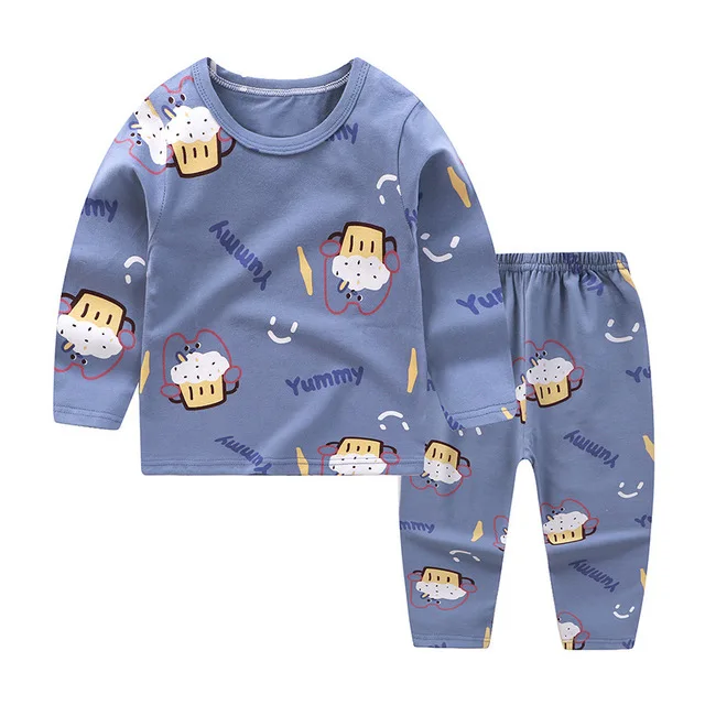 

Boys New Spring Baby Cotton Pajamas Children Autumn Leica Long-Sleeved Sleepwear On Sale, Picture