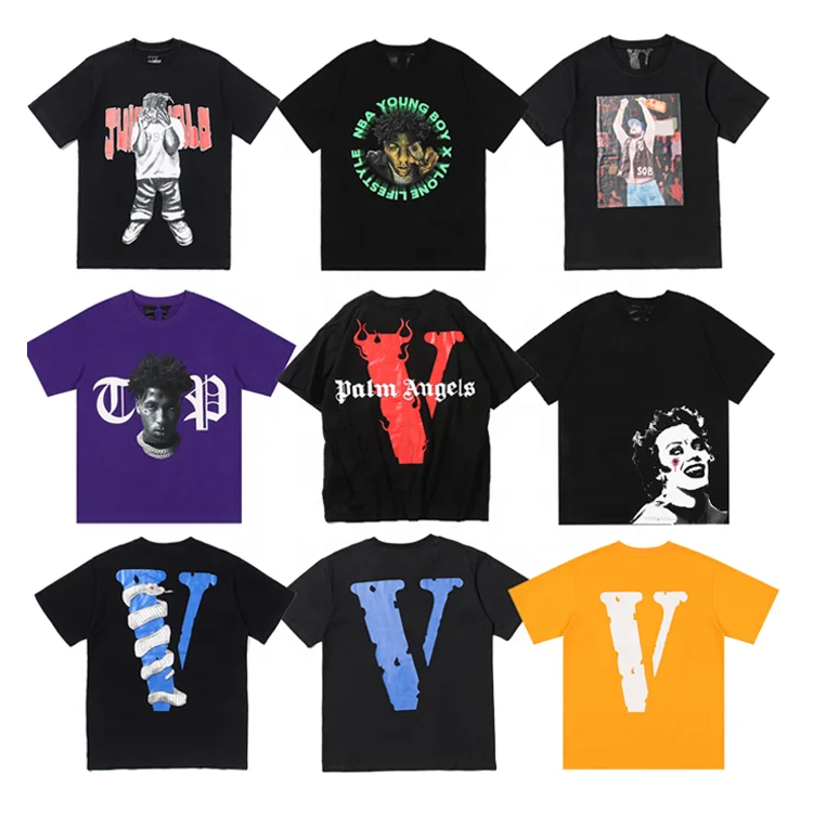 

100% cotton vlones Joint Brands Designer T-shirt Printed angels V lone with big V for men, Picture