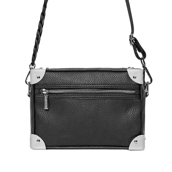 

Designer Vegan Pu Leather Mini Shoulder Bag with Chunky Chain Men's Box Bag, As pic or customzied