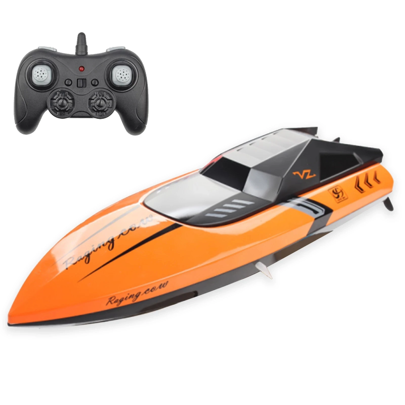 

2021 POSK New C168 RC Boat High Speed Remote Control 2.4GHz Waterproof Toy for Lake Pool Sea Gift for Kids Boys Girls gift, Green/orange optional