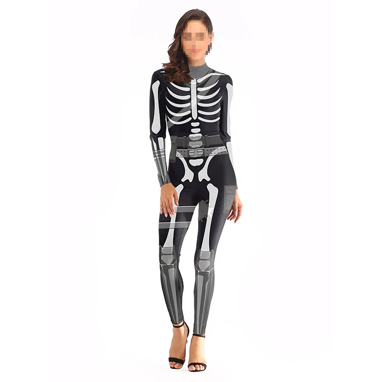 

Wholesale Boutique Cosplay Fortnite Black Skeleton Trooper Leggings Halloween Clothes