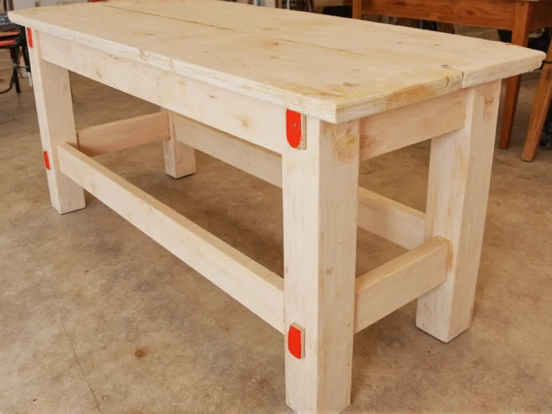 Workbench base assembly showing crossbeam reinforcement points