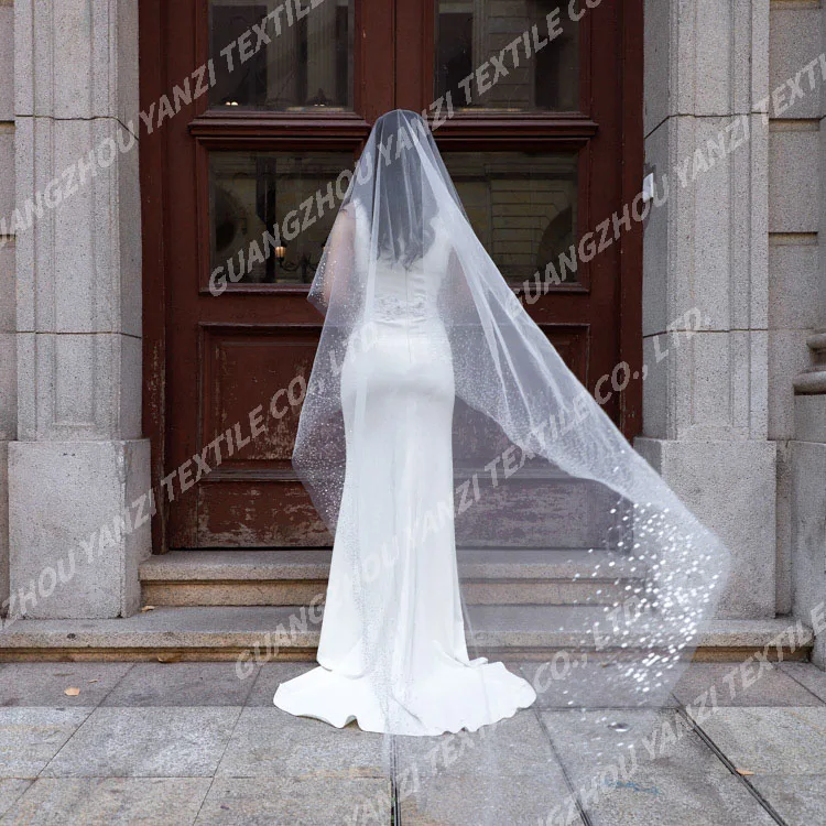 

2021 Yanzi Exclusive bridal veil wedding matching wedding veils 3m cathedral location shooting veil wedding, White