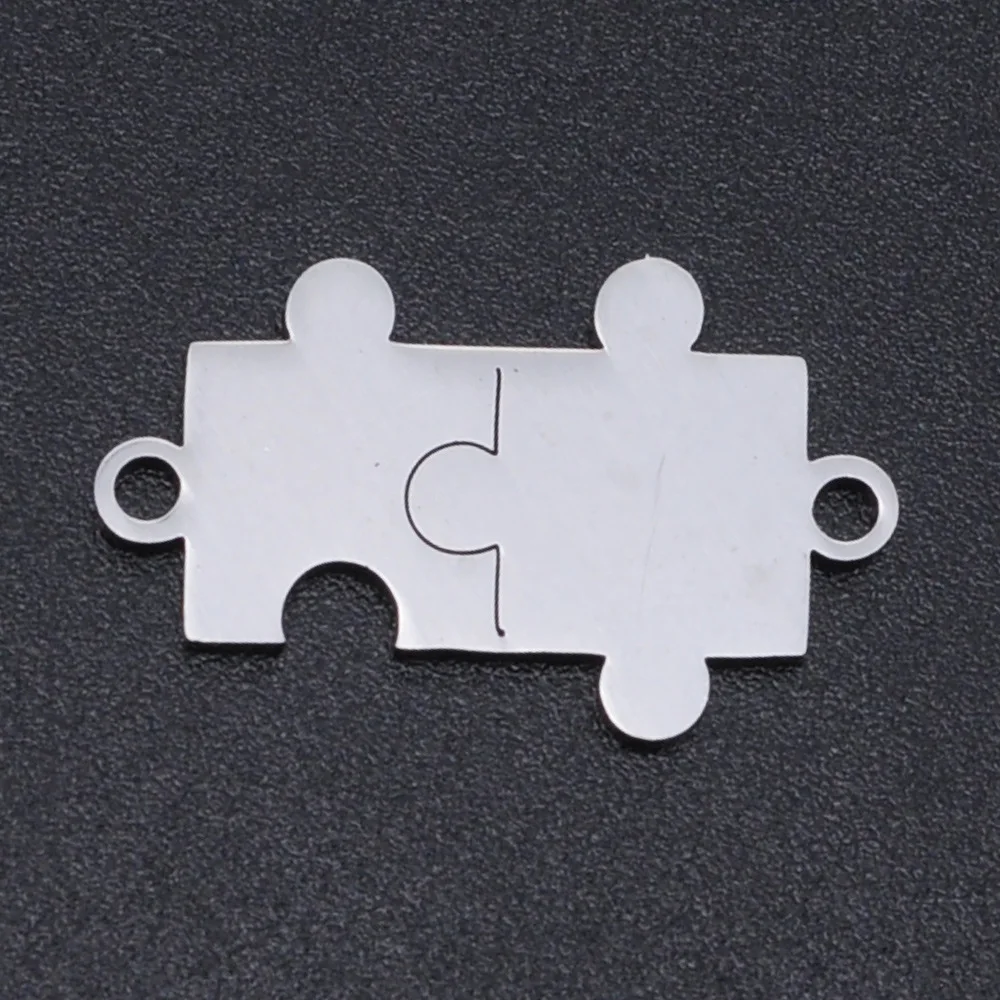 

High Quality Creative Stainless Steel Couples Jigsaw Puzzle Pendant