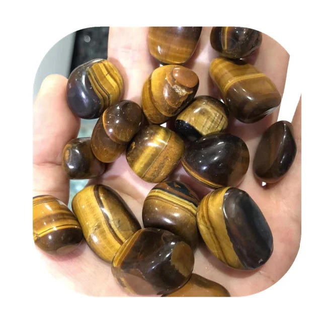 New arrivals 15-20mm crystals healing stones natural gold tiger eye tumbled stones for sale