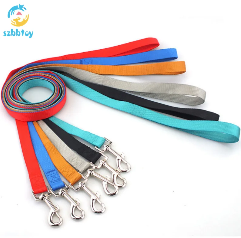 

Wholesale New colorful with metal hook nylon pet dog Leashes, Black,blue,red,brown,sky blue,gray