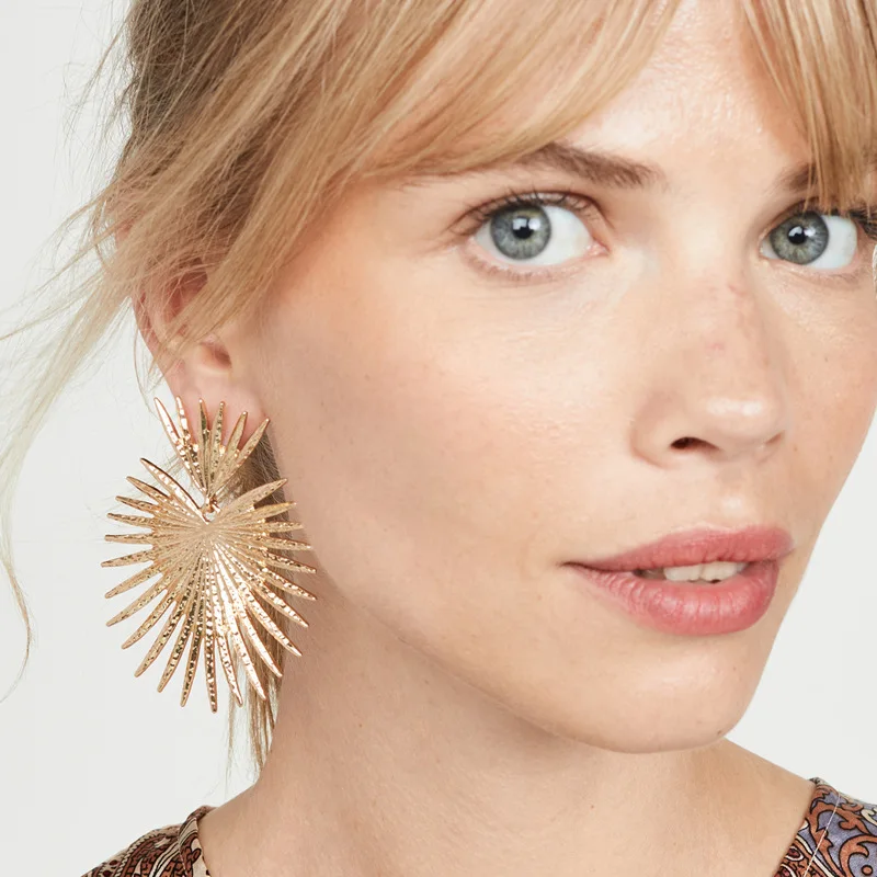 

Heart shape exaggeration fashion punk geometric radial characteristic Earrings