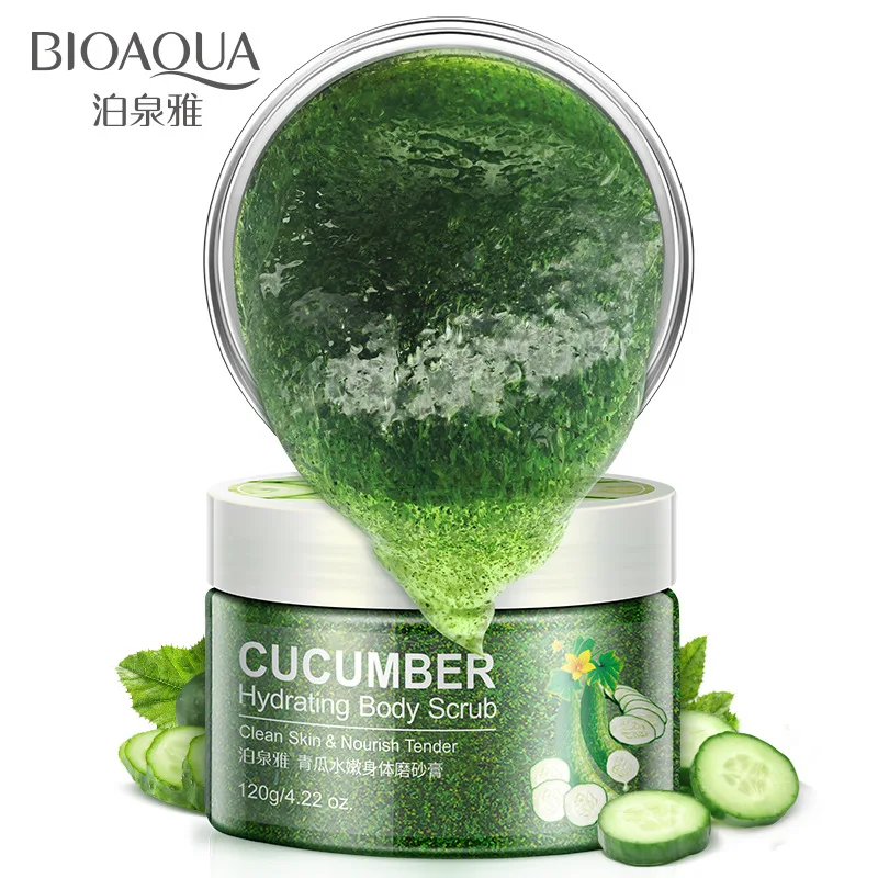 

Natural cucumber hydrating clean skin nourishing removing exfoliator body scrub
