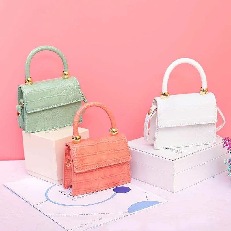 

2021 Fashion Mini Handbag Cute Small Chain Crossbody Handbags for Kids Purse Leather Purse Mini Square Purses with Handles, 7 colors for choosing