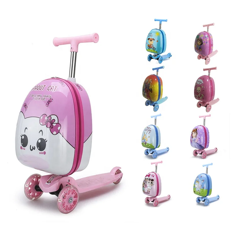 

Twinkle 2021 kindergarten rucksack kids scooter carton luggage trolley bag set for wholesales