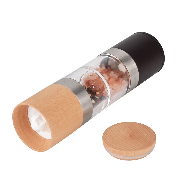 

2 in 1 dual pepper&salt grinder spice mill with ceramic core burr BBQ tools Grinder For Kitchen&restaurant, Customized