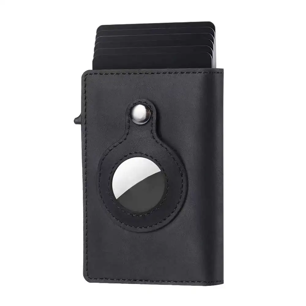 

Anti-lost Card box slim pu Leather card holder Airtag RFID Protection Credit Card rfid blocking carbon fiber Airtag wallets
