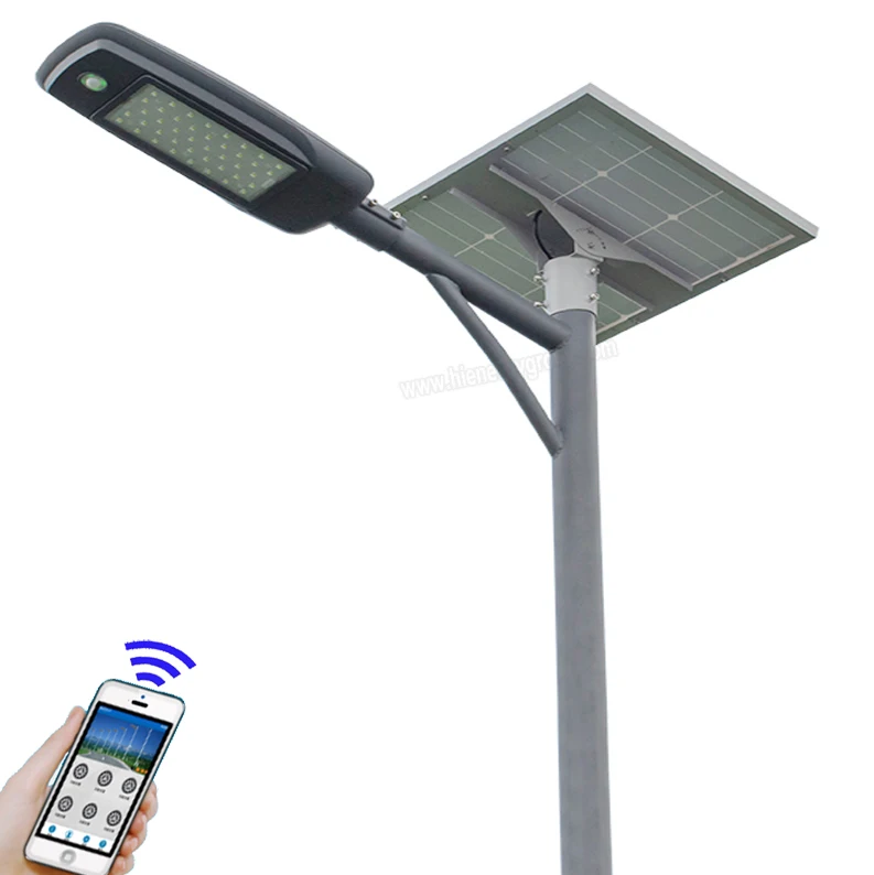 Bluetooth connect mobile control semi separated solar street lights 40w