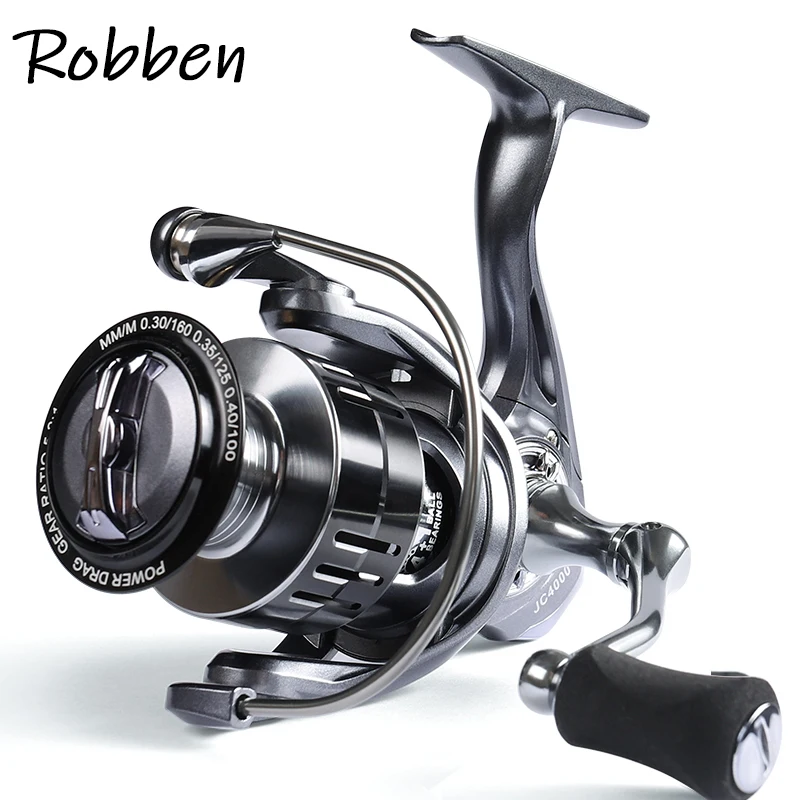 

Robben 2020 Summer JC3000 4000 All Metal Spinning Reel 5.2:1 High Speed Max Drag 8kg High Quality Reel Fishing, Black
