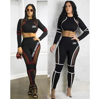 

Free Shipping Women Gym Suit Sport Bra Tops Yoga Leggings Set Two Pieces Ladies Workout Fitness Wear
