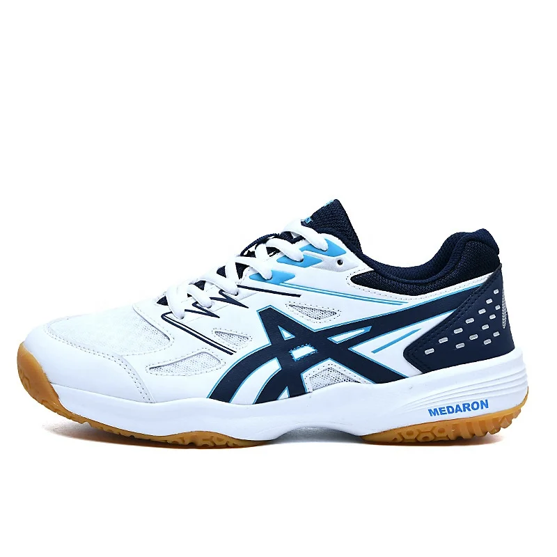 

DZ02R Sports Shoes Wholesale Badminton Shoes Breathable Training Lightweight And Comfortable Tennis Shoe Man, Blue and white