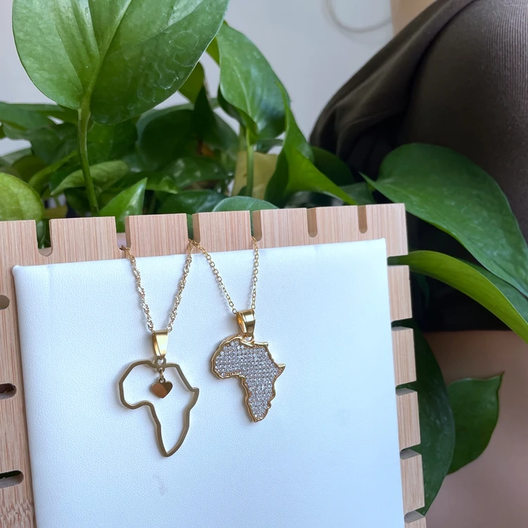 

Jialin Simple Gold Map Of Africa Stainless Steel African Map Necklace
