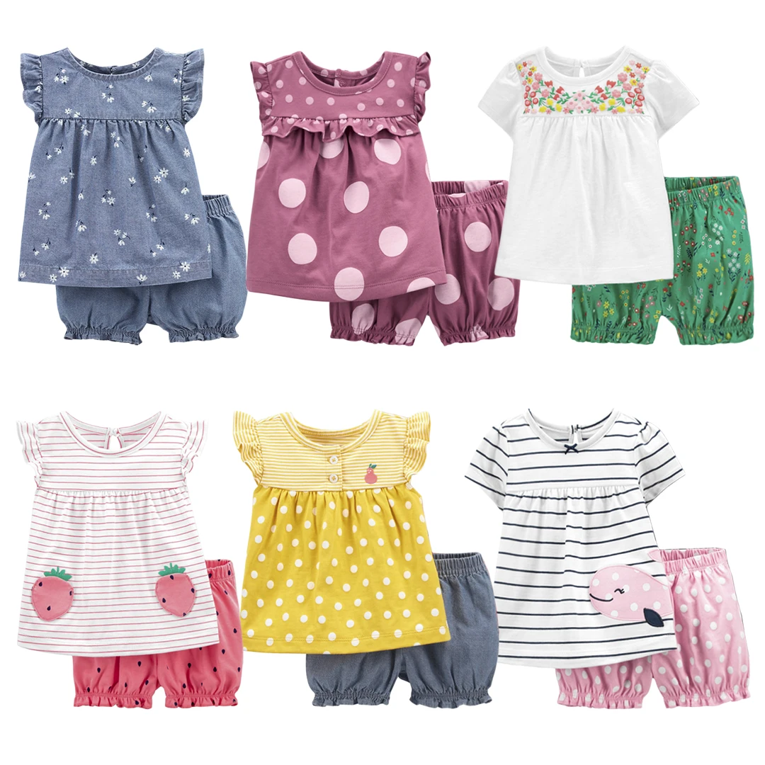 

KT233-3 Wholesale 0-3 year old fruit pattern baby girl skirt suit dress + shorts two-piece suit, Picture