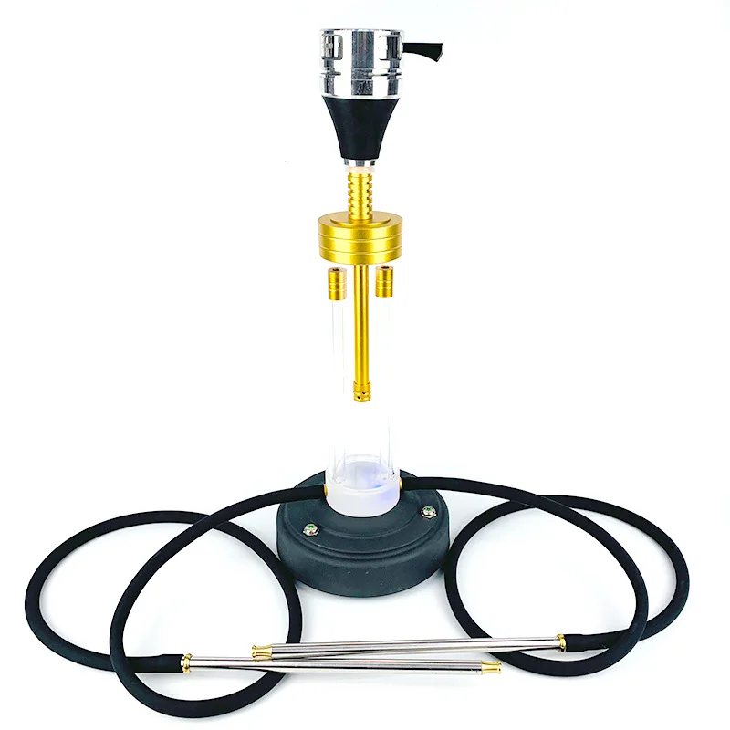 

Whole case sale Laser Base 2 Hose Aluminium Alloy Narguile Shisha Hookah