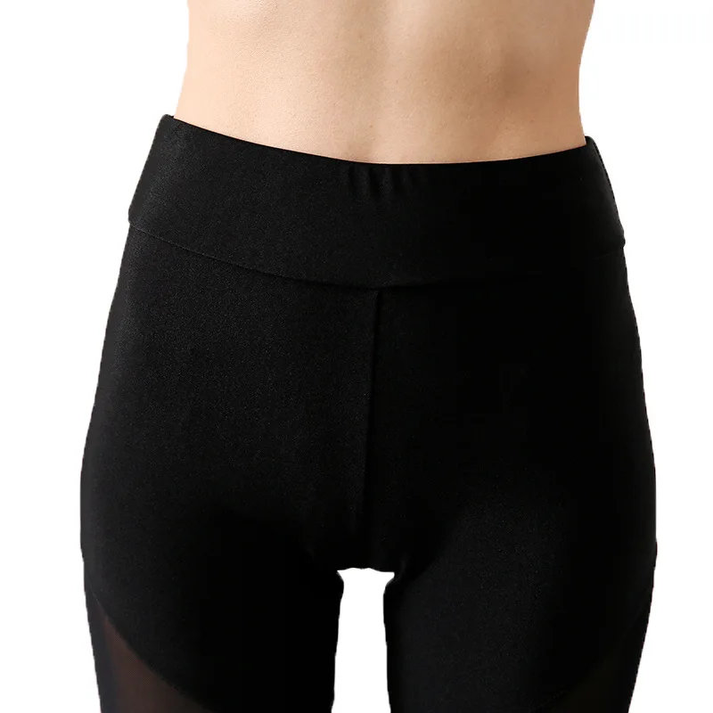 

SHULIQI Screen Stitching Women Trousers Sexy Butt Lifting Transparent Yoga Dance Wear Tight Sports Pants