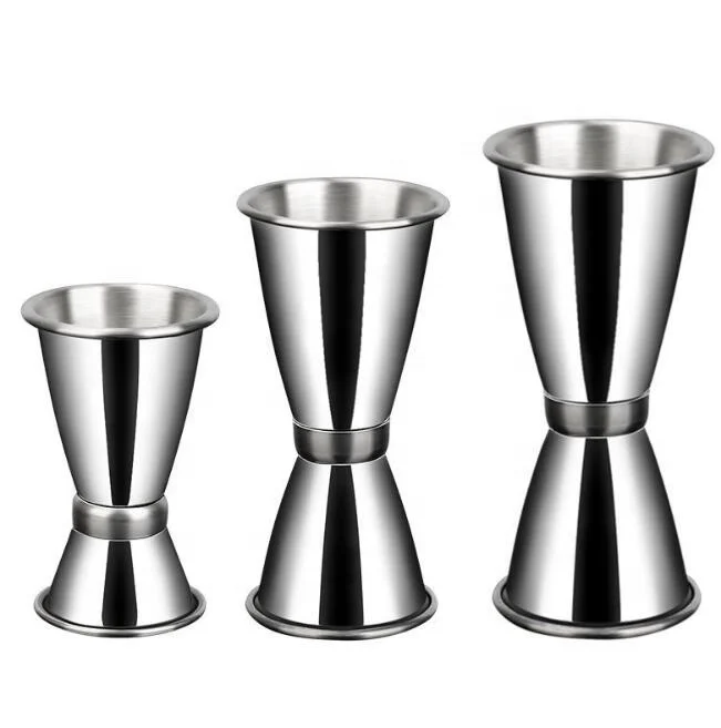 

Food Grade Various kinds of size Bar measures cups stainless steel cocktail jigger, Sliver