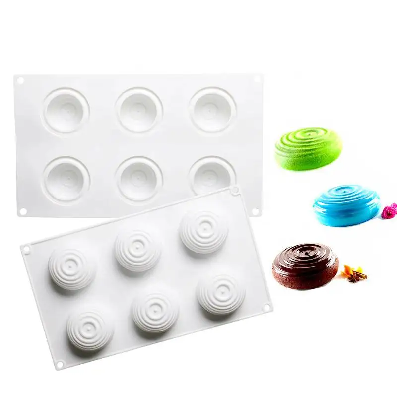 

New DIY Handmade Soap Candle Craft Decorating Mould 3D Round Whirlpool Silicone Soap Mold For Swirl Soap Making, As shown