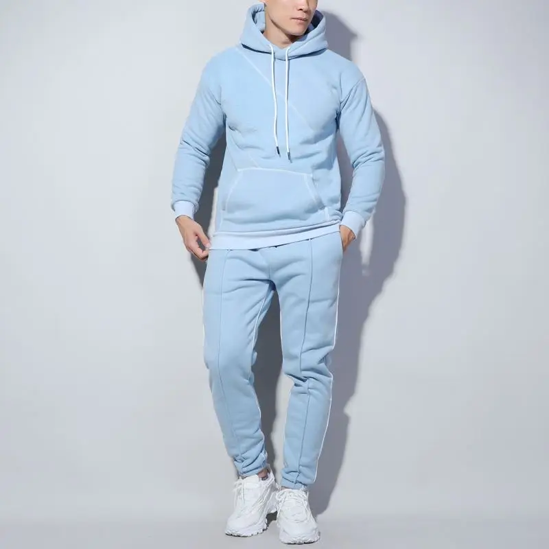 

Wholesale Sweatshirt Hoodies 2 Piece Sports Gym Mens Jogging Suit Two Piece Sweat Suits Tracksuit, Custom color