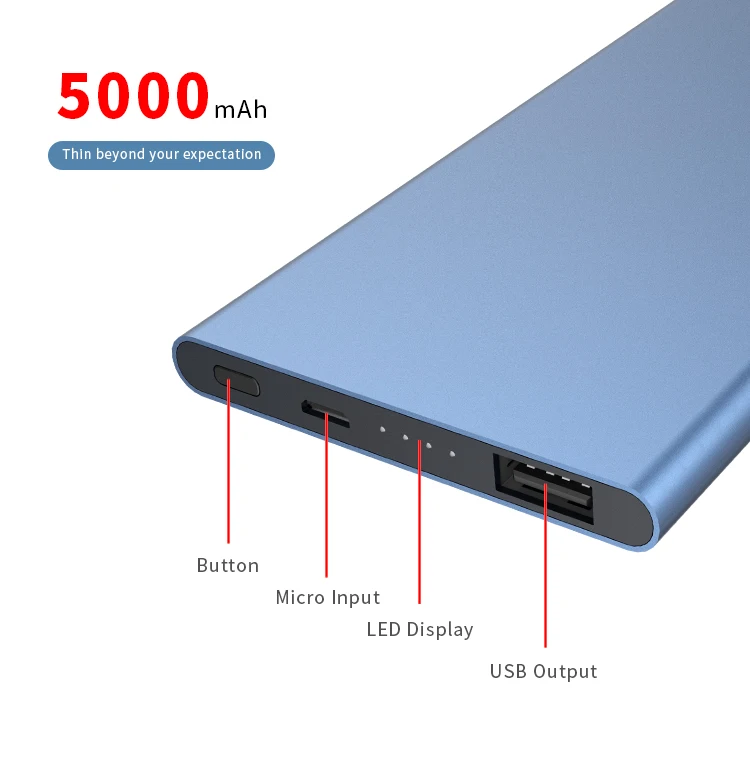 New Products 2022 Notebook 5000mah Portable Charger External Backup Battery Mobile Battery Power