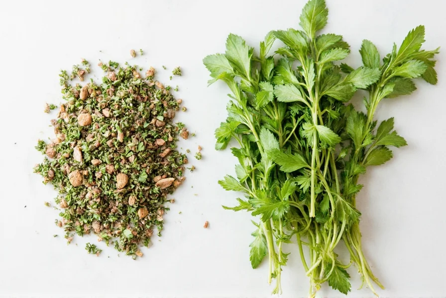 Measuring spoons showing substitution ratio of fresh to dried herbs