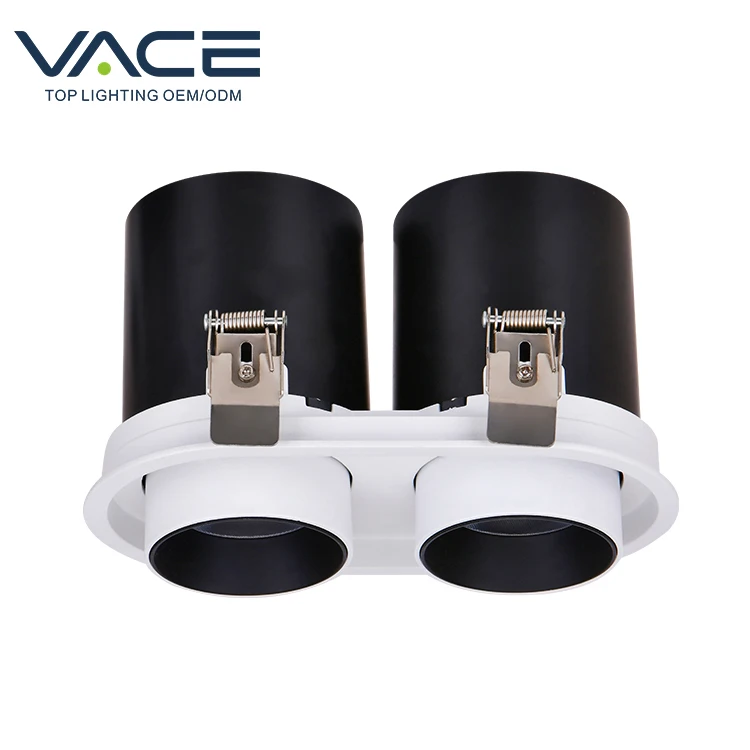 New style double head 25W recessed mounted gu10 ceiling ajustable COB LED recessed downlight