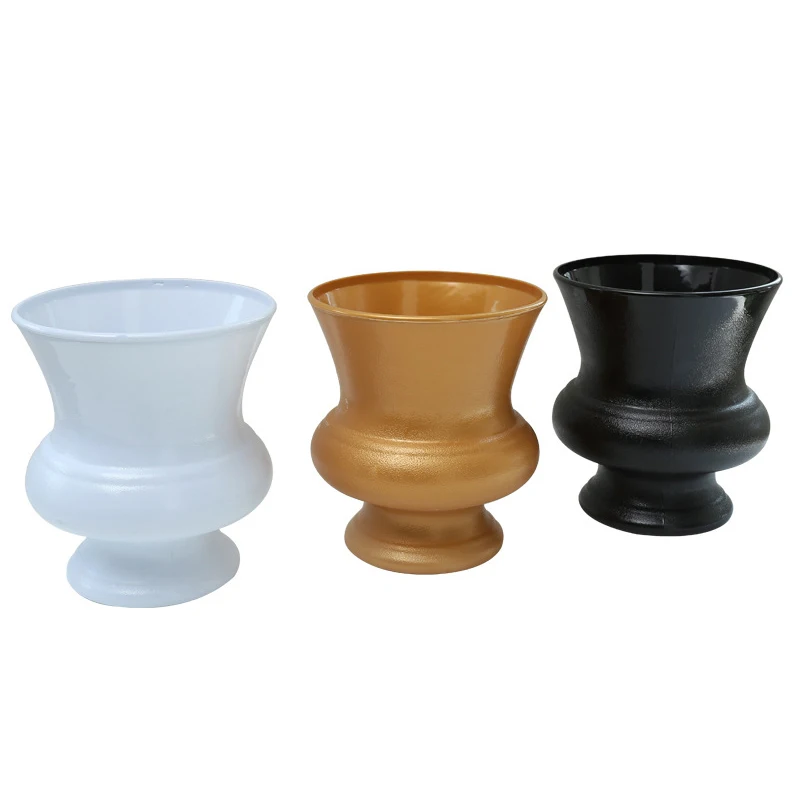 
Manufacturers supply European-style round wholesale desktop garden creative PS plastic flower pots customized 