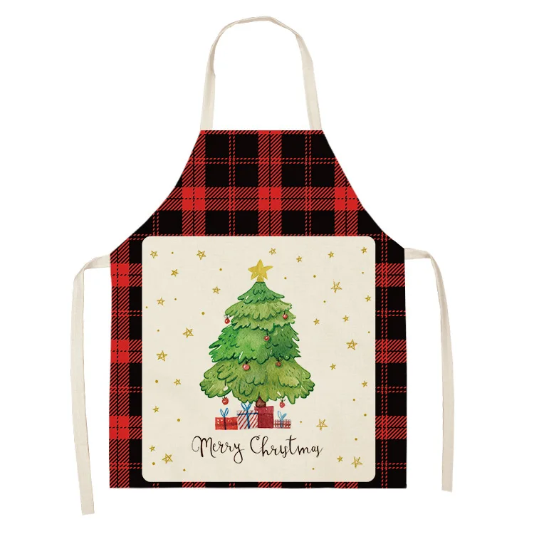 

Custom Buffalo Plaid Xmas Tree Pattern Kitchen Christmas Apron, As the picture show